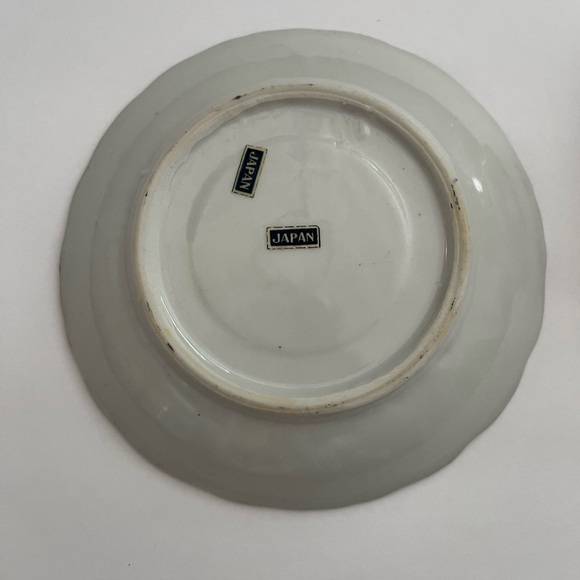 Vintage Nasco 3 Footed Lusterware Pink Flower on Black Tea cup and saucer - Picture 4 of 4